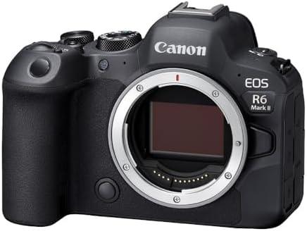 Canon Câmera mirrorless EOS R6 Mark II (apenas corpo), câmera full-frame, sensor CMOS de 24,2 megapixels, recursos de foto e vídeo, preto Canon Câmera mirrorless EOS R6 Mark II (apenas corpo), câmera full-frame, sensor CMOS de 24,2 megapixels, recursos de foto e vídeo, preto