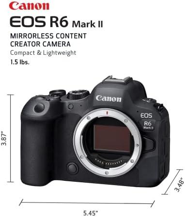 Canon Câmera mirrorless EOS R6 Mark II (apenas corpo), câmera full-frame, sensor CMOS de 24,2 megapixels, recursos de foto e vídeo, preto Canon Câmera mirrorless EOS R6 Mark II (apenas corpo), câmera full-frame, sensor CMOS de 24,2 megapixels, recursos de foto e vídeo, preto