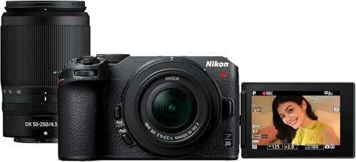         Nikon Z 30 com duas lentes | Nossas fotos/câmera de vídeo sem espelho mais compactas e leves com lentes grande-angular e teleobjetiva | Modelo Nikon USA       
