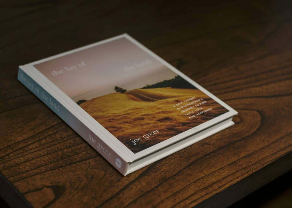a book sitting on top of a wooden table