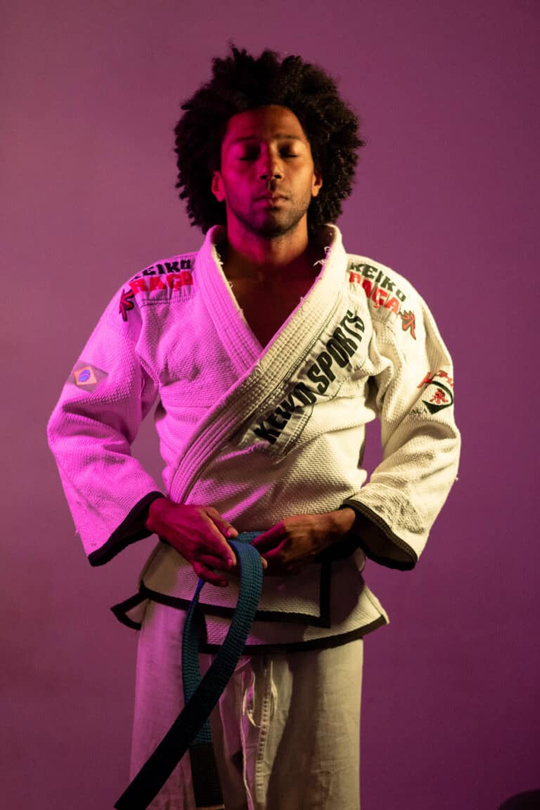 Fotógrafo Guilherme Marques captura momento de treino de Jiu-Jitsu com foco em artes marciais.