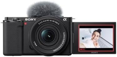         Sony Alpha ZV-E10 - Kit de câmera Vlog sem espelho com lente intercambiável APS-C - Preto, ZVE10KB       