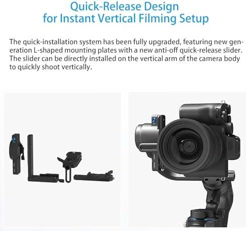         FeiyuTech Estabilizador de Cardan Scorp 2 para Câmera Dslr e Sem Espelho, Sensor de Rastreamento Al Integrado, Estabilizador de Câmera de 3 Eixos para Sony Canon Panasonic Nikon, Tela de Toque de Carg       