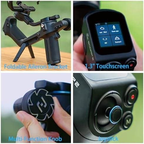         FeiyuTech Estabilizador de Cardan Scorp 2 para Câmera Dslr e Sem Espelho, Sensor de Rastreamento Al Integrado, Estabilizador de Câmera de 3 Eixos para Sony Canon Panasonic Nikon, Tela de Toque de Carg       