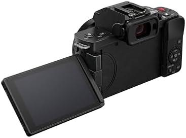 Câmera sem espelho Panasonic LUMIX G100 4k para foto e vídeo, microfone embutido com rastreamento, sistema de lentes intercambiáveis Micro Four Thirds, lente de 12 a 32 mm, sensor híbrido de 5 eixos Câmera sem espelho Panasonic LUMIX G100 4k para foto e vídeo, microfone embutido com rastreamento, sistema de lentes intercambiáveis Micro Four Thirds, lente de 12 a 32 mm, sensor híbrido de 5 eixos