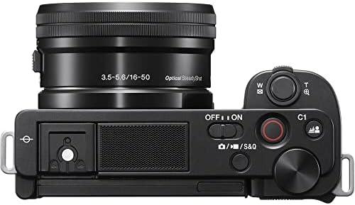 Sony Alpha ZV-E10L - Câmara vlog sem espelho de lentes intercambiáveis com lente de kit Power Zoom de 16-50 mm f/3,5-5,6, ecrã de ângulo variável para vlogging, cor preta Sony Alpha ZV-E10L - Câmara vlog sem espelho de lentes intercambiáveis com lente de kit Power Zoom de 16-50 mm f/3,5-5,6, ecrã de ângulo variável para vlogging, cor preta