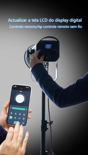         Luz de estúdio para fotografia, luz de vídeo, temperatura de cor dupla, sistema de dissipação de calor integrado, potência de saída de 300 W, 220V,8 modos de efeito de cena com visor digital       