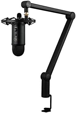 Microfone profissional para gravações de áudio em estúdio e podcasting.