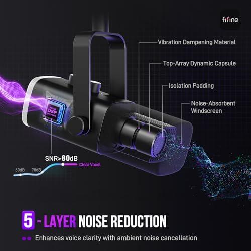 FIFINE Microfone dinâmico USB/XLR para gravação de podcast,microfone streaming para jogos de computador com RGB,botão de mudo,conector para fones de ouvido,suporte de mesa,para cantar e YouTube- AM8 FIFINE Microfone dinâmico USB/XLR para gravação de podcast,microfone streaming para jogos de computador com RGB,botão de mudo,conector para fones de ouvido,suporte de mesa,para cantar e YouTube- AM8