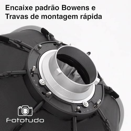 Encaixe Bowen e travas de montagem rápida para câmeras e acessórios fotográficos.