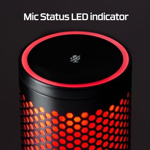         Microfone Condensador USB HyperX QuadCast 2 - Gravação em Alta Resolução para Streaming e Podcasts, com Controles Integrados, Suporte Antichoque Removível, 4 Padrões Polares, Preto (872V1AA)       