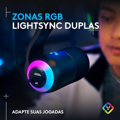         Microfone Dinâmico Gamer Logitech G Yeti GX com RGB LIGHTSYNC Captação Dinâmica Supercardioide, Conexão USB Plug and Play para Gravação de Conteúdo e Streaming em PC e Mac - Preto       