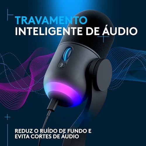         Microfone Dinâmico Gamer Logitech G Yeti GX com RGB LIGHTSYNC Captação Dinâmica Supercardioide, Conexão USB Plug and Play para Gravação de Conteúdo e Streaming em PC e Mac - Preto       