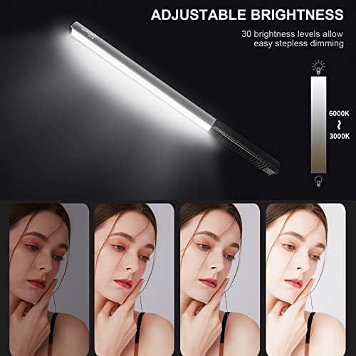 Varinha de luz portátil para fotografia de LED, luz de vídeo LED portátil luxceo 1000 lúmens CRI 95 USB recarregável com controle remoto, bolsa de transporte, temperatura de cor ajustável Varinha de luz portátil para fotografia de LED, luz de vídeo LED portátil luxceo 1000 lúmens CRI 95 USB recarregável com controle remoto, bolsa de transporte, temperatura de cor ajustável