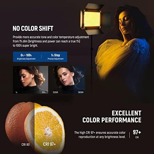 NEEWER Painel de luz de vídeo LED RGB 660PRO II melhorado com controlo de App e suporte, 2 pacotes de 50 W constantes sem alteração de cor/1% de atenuação mínima precisa/360 °RGB/CRI97/3200K~5600K NEEWER Painel de luz de vídeo LED RGB 660PRO II melhorado com controlo de App e suporte, 2 pacotes de 50 W constantes sem alteração de cor/1% de atenuação mínima precisa/360 °RGB/CRI97/3200K~5600K