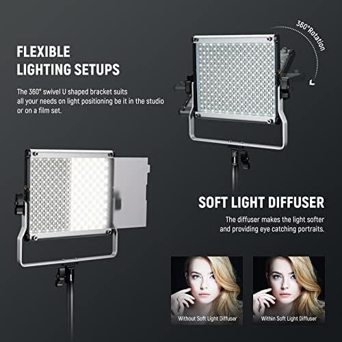 NEEWER Painel de luz de vídeo LED RGB 660PRO II melhorado com controlo de App e suporte, 2 pacotes de 50 W constantes sem alteração de cor/1% de atenuação mínima precisa/360 °RGB/CRI97/3200K~5600K NEEWER Painel de luz de vídeo LED RGB 660PRO II melhorado com controlo de App e suporte, 2 pacotes de 50 W constantes sem alteração de cor/1% de atenuação mínima precisa/360 °RGB/CRI97/3200K~5600K
