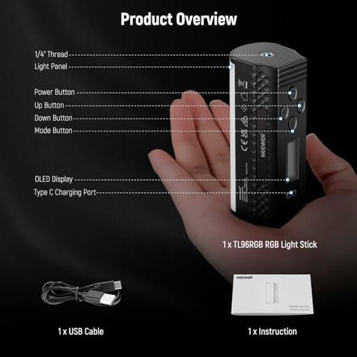 Mini Bastão de Luz Rgb 360° TL96 Magnético Portátil Preto, 2500-8500K Ideal para fotografia de Estúdio, Vídeo, Modos Criativos, Brilho Ajustável Mini Bastão de Luz Rgb 360° TL96 Magnético Portátil Preto, 2500-8500K Ideal para fotografia de Estúdio, Vídeo, Modos Criativos, Brilho Ajustável